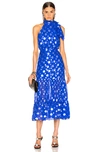 Rixo London Eleanor Polka-dot Fil Coupé Silk-chiffon Midi Dress In Blue
