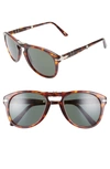 Persol Folding Polarized Keyhole Sunglasses In Havana/ Blue Gradient