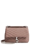 REBECCA MINKOFF EDIE QUILTED LEATHER CROSSBODY BAG - BROWN,HH18EEQX20