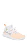 Nike Free Flyknit Colorblock Trainer Sneakers In White/ Metallic Silver