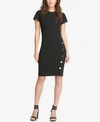 DKNY SHEATH DRESS WITH FAUX-LEATHER TRIM, CREATED FOR MACY'S