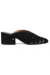 LAURENCE DACADE LAURENCE DACADE WOMAN RAYMOND PATENT LEATHER-TRIMMED SUEDE MULES BLACK,3074457345619843730