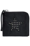 MCQ BY ALEXANDER MCQUEEN MCQ ALEXANDER MCQUEEN WOMAN STUDDED PEBBLED-LEATHER COIN PURSE BLACK,3074457345619686386