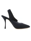 Dolce & Gabbana Lori Black Stretch Jersey Sling Back In Nero