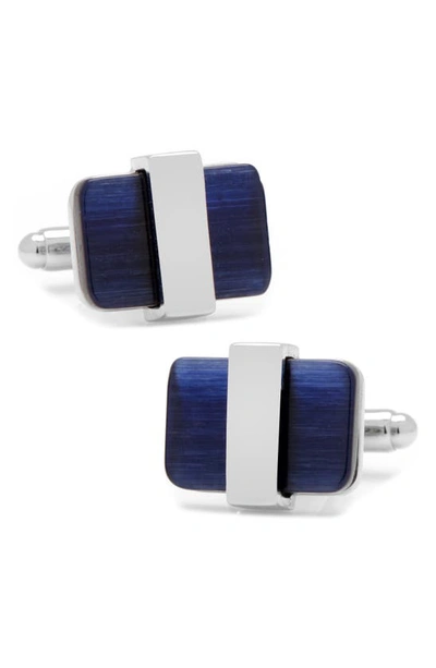 Cufflinks, Inc Wrapped Navy Blue Cat Eye Cufflinks