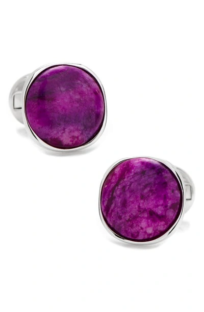 Cufflinks, Inc Sugilite Nebula Sterling Silver Cuff Links In Purple