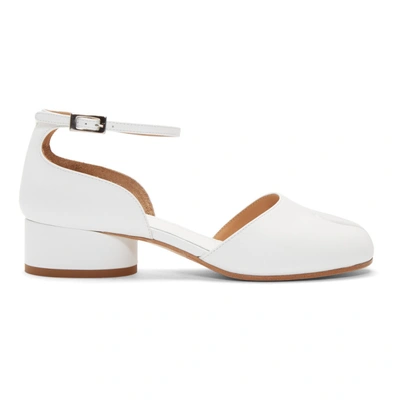 Maison Margiela White Tabi Ankle Strap Heels In T1003 White