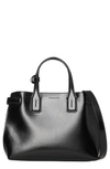 BURBERRY SMALL BANNER LEATHER TOTE - BLACK,8004480