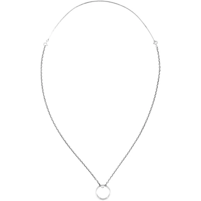 Maison Margiela Silver Perforated Ring Chain Necklace In 962 Silver