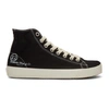 Maison Margiela Black Canvas Tabi High-top Sneakers In T8013 Black