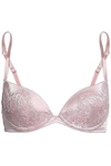 ID SARRIERI WOMAN LACE AND SATIN PUSH-UP BRA BABY PINK,AU 1392478435295