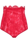 ID SARRIERI WOMAN LACE HIGH-RISE BRIEFS RED,GB 1392478435620