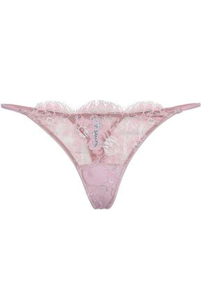 Id Sarrieri Woman Lace Thong Baby Pink