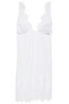 I.D. SARRIERI LACE-PANELED TULLE CHEMISE,3074457345619801399