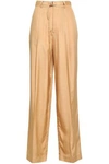 JOSEPH JOSEPH WOMAN BELTED SILK WIDE-LEG PANTS CAMEL,3074457345619824310