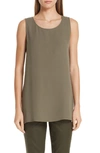 Lafayette 148 Ruthie Silk Blouse In Bay Leaf