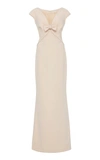 ELIZABETH KENNEDY PEARL-TRIM GOWN,EKR19-1009