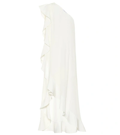 Givenchy Ruffled Silk Crepe De Chine Dress In White