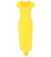 Stella Mccartney Amal Stretch Cady Cap Sleeve Dress In Yellow