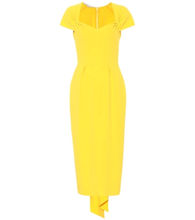 Stella Mccartney Amal Stretch Cady Cap Sleeve Dress In Yellow