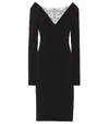 GIVENCHY CRÊPE MIDI DRESS WITH LACE,P00356349