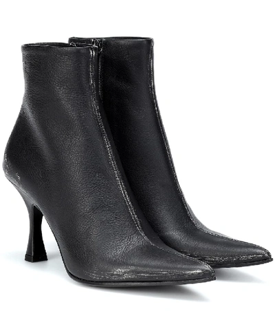 Mm6 Maison Margiela Pointed Ankle Boots In Black