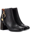 SEE BY CHLOÉ LEATHER ANKLE BOOTS,P00358320