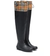 BURBERRY CHECK AND RUBBER BOOTS,P00358738