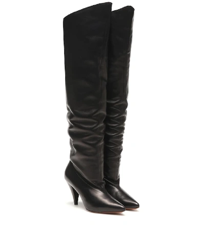 Givenchy Slouchy Knee-high Leather Boots In Black