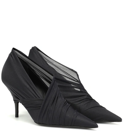 Balenciaga Knife Stretch-jersey And Leather Pumps In Black