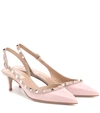 VALENTINO GARAVANI ROCKSTUD PATENT LEATHER SLINGBACK PUMPS,P00368153