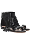 ALEXANDER MCQUEEN FRINGED LEATHER SANDALS,P00360183