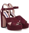 STUART WEITZMAN JONI SUEDE PLATEAU SANDALS,P00365774