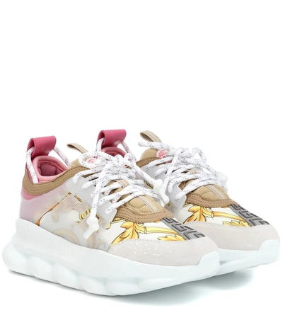 Versace Chain Reaction Barocco-print Chunky-heel Trainers In Multicolour