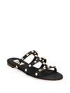 Valentino Garavani Summer Rockstud Thong Sandals In Black