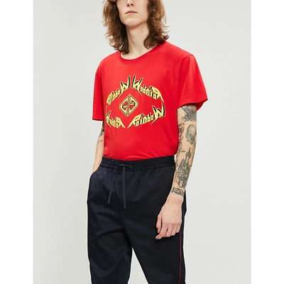 Gucci Rainbow Metal Cotton-jersey T-shirt In Red