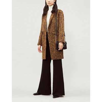Ba&sh Women's Brown And Black Wandro Leopard-print Brushed Coat
