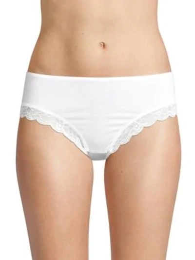 HANRO WOMEN'S COTTON LACE HI-CUT BRIEF,400098021501