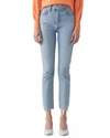Agolde Riley High-rise Straight Crop Stagger Jeans In Zephyr