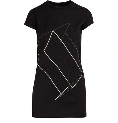 Rick Owens Embroidered T-shirt In Black