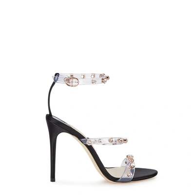 Sophia Webster Rosalind Crystal-embellished Vinyl And Satin Sandals In Black