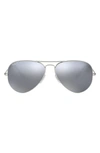 RAY BAN STANDARD ICONS 58MM MIRRORED POLARIZED AVIATOR SUNGLASSES,RB302558-ZP