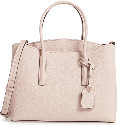 Kate Spade Large Margaux Leather Satchel - Pink In Palevellum/gold
