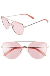 POLAROID 58MM POLARIZED SUNGLASSES - PINK/ SILVER,PLD6057SP