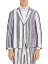 THOM BROWNE Unconstructed Striped Patch Pocket Cropped Jacket