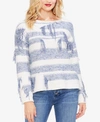 VINCE CAMUTO STRIPED FRINGE SWEATER