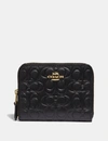 COACH SMALL ZIP AROUND WALLET IN SIGNATURE LEATHER,39254 GDBLK