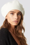 NA-KD Knitted Beret Hat White