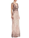GUSTAVO CADILE Sleeveless Embroidered Lace Gown