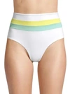 L*SPACE Colorblock Portia Striped High-Rise Bikini Bottoms